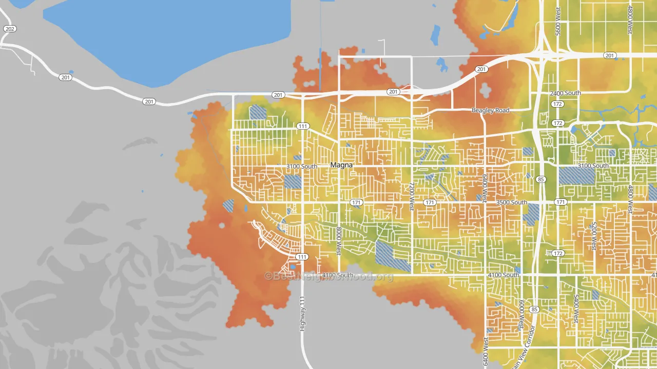 Bike Grade map of Magna, UT