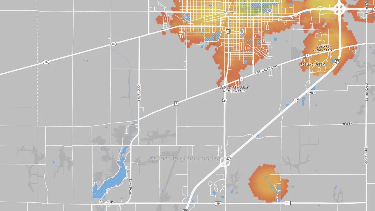 Bike Grade map of Magnet, IL