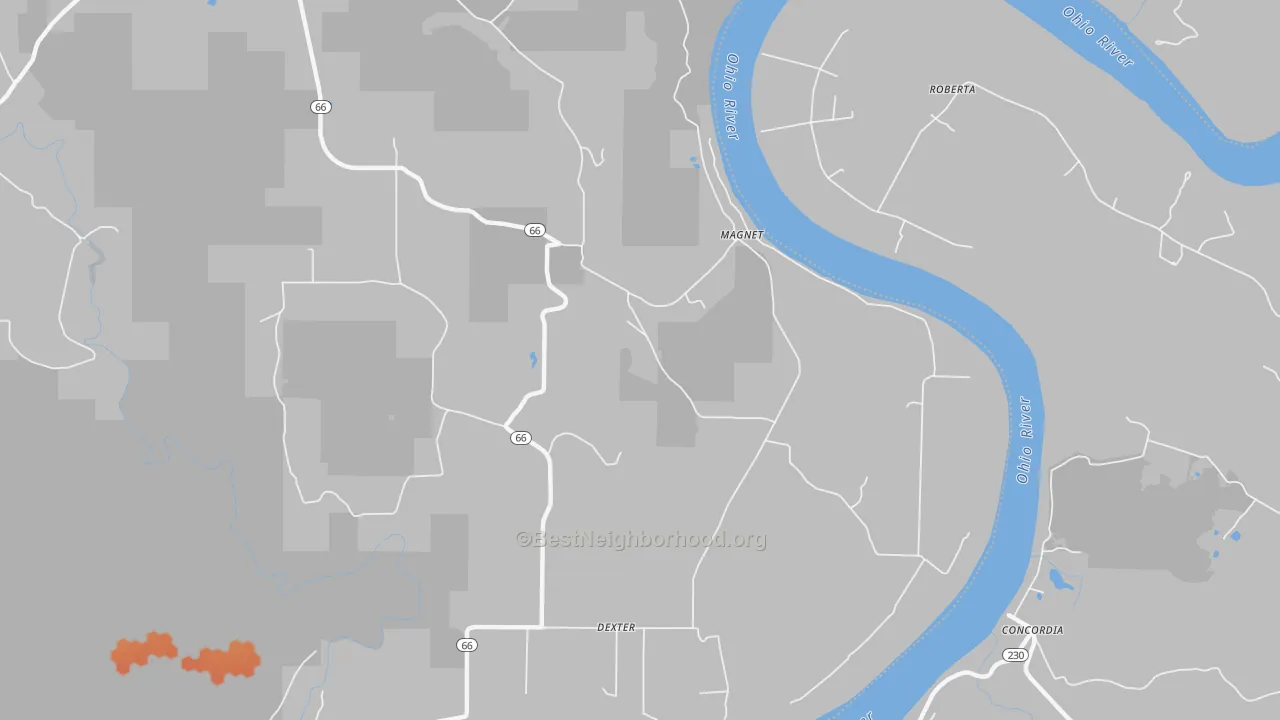 Bike Grade map of Magnet, IN
