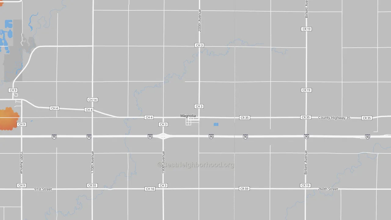 Bike Grade map of Magnolia, MN