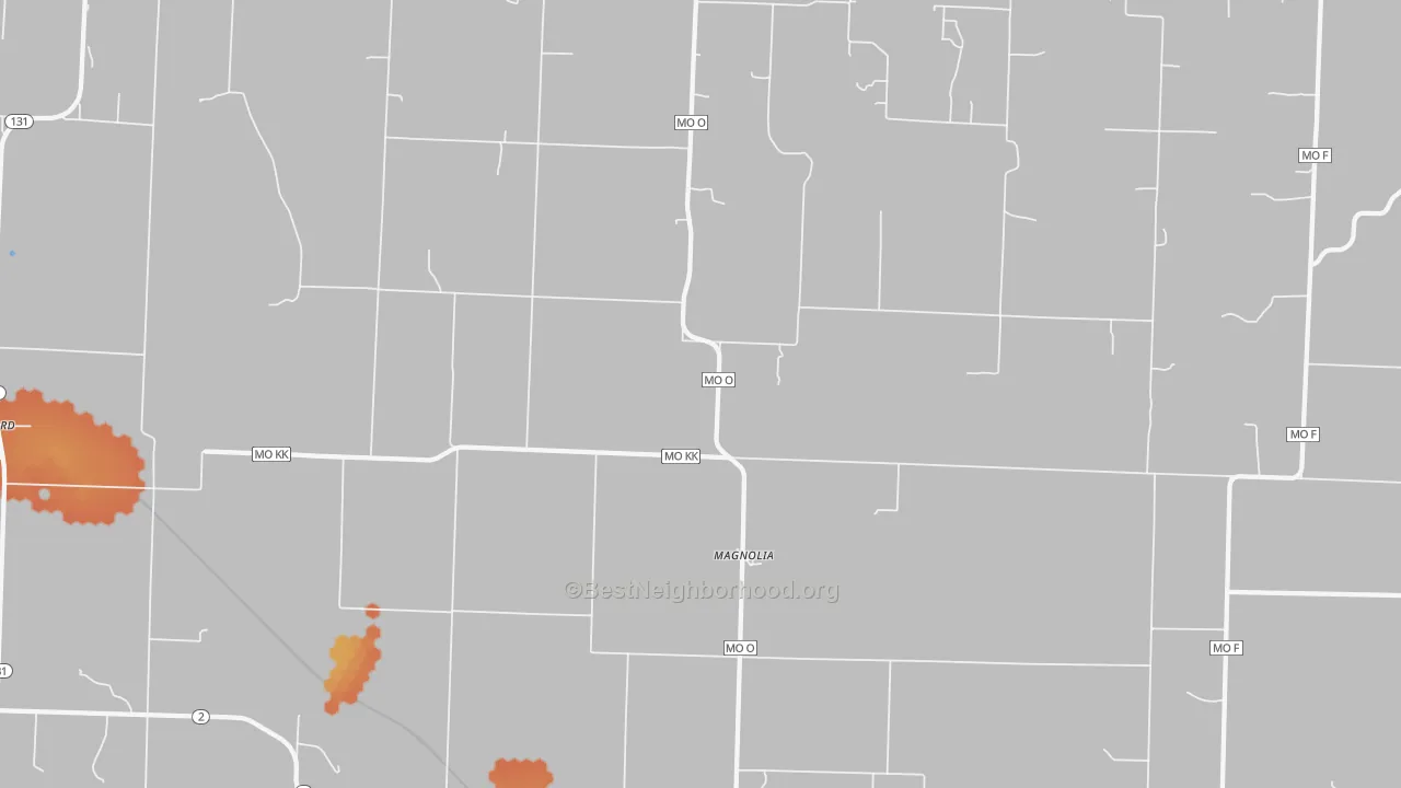 Bike Grade map of Magnolia, MO
