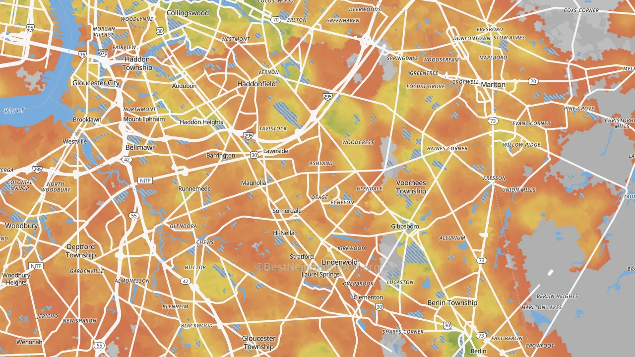 Bike Grade map of Magnolia, NJ