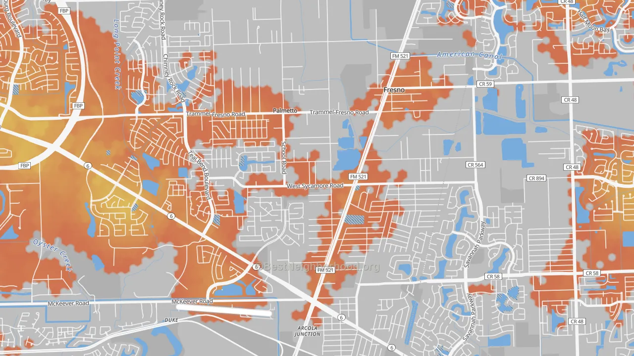 Bike Grade map of Magnolia Place, Fresno, TX