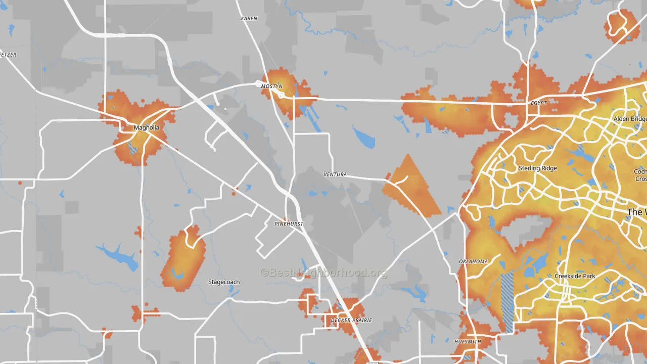 Bike Grade map of Magnolia, TX