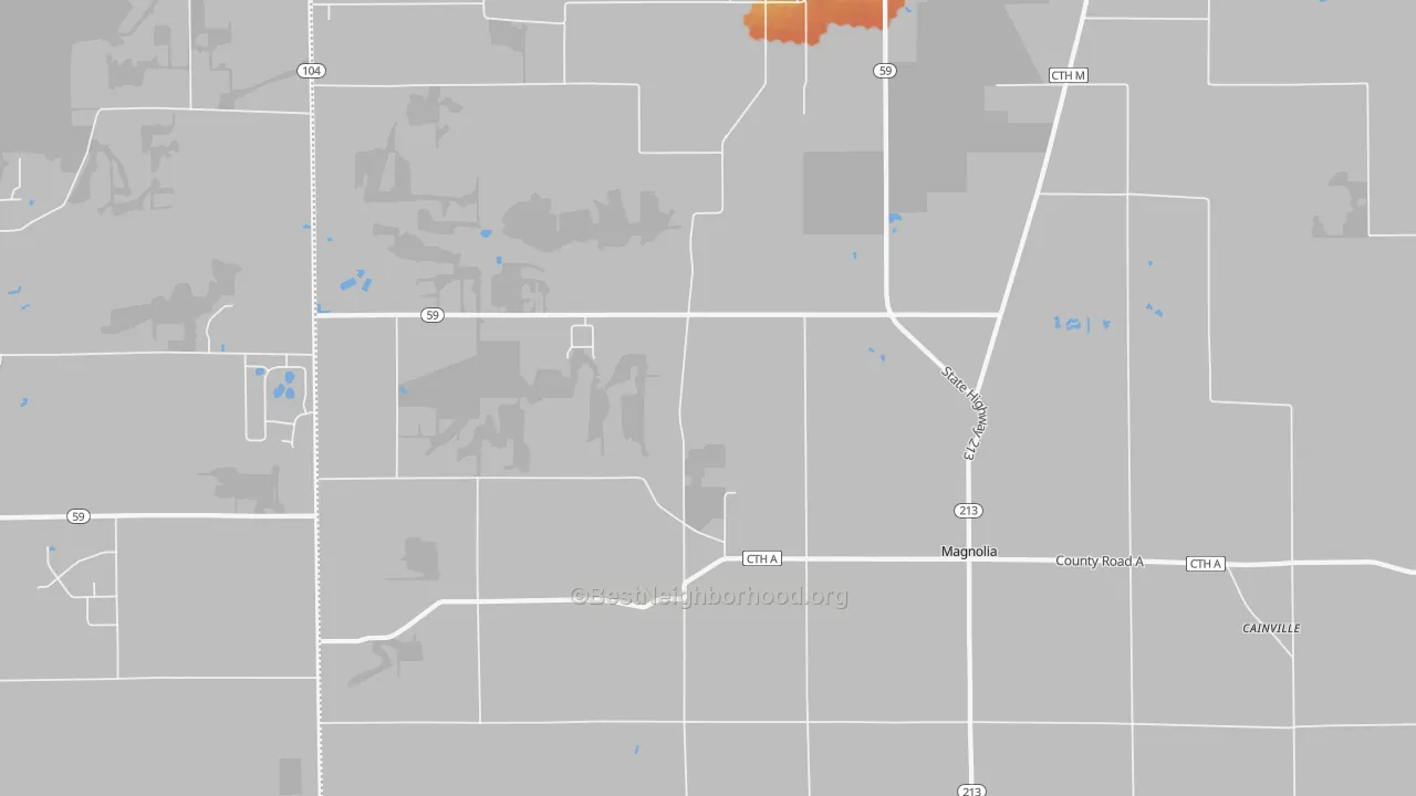 Bike Grade map of Magnolia, WI