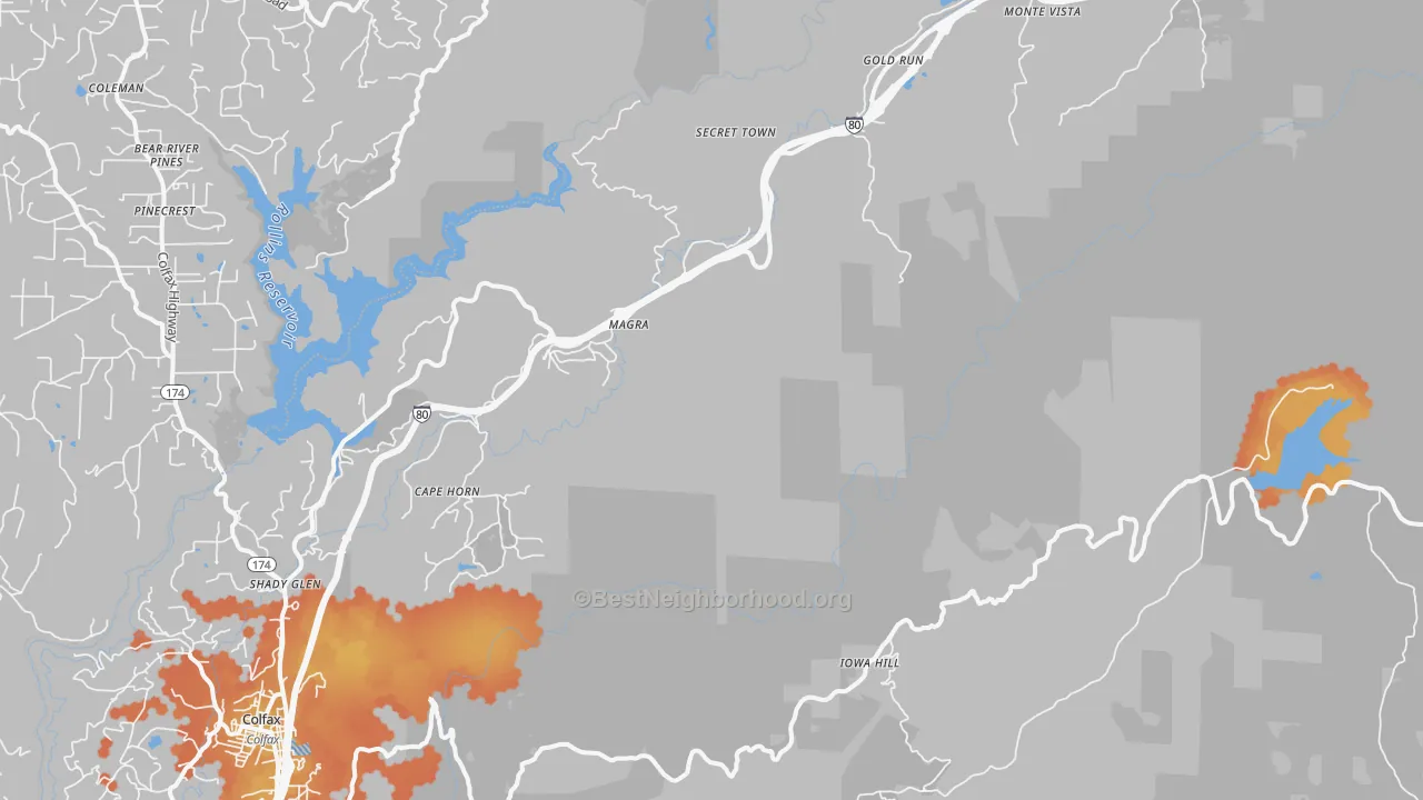 Bike Grade map of Magra, CA