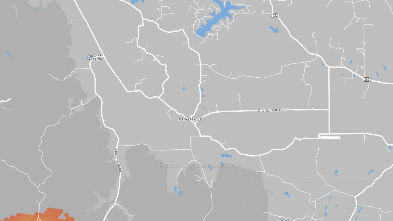 Bike Grade map of Mahalasville, IN