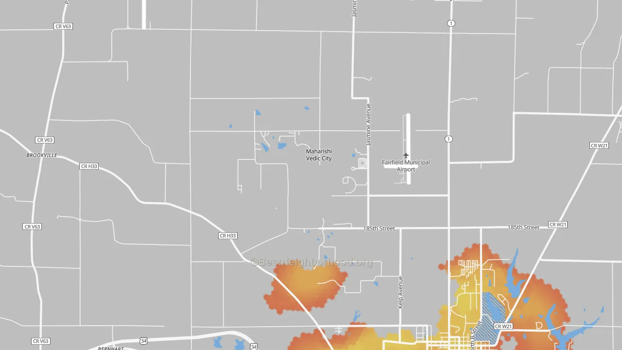 Bike Grade map of Maharishi Vedic City, IA