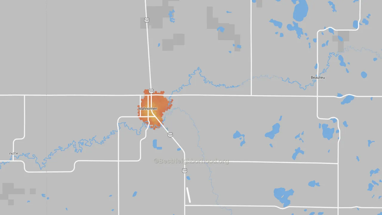 Bike Grade map of Mahnomen, MN