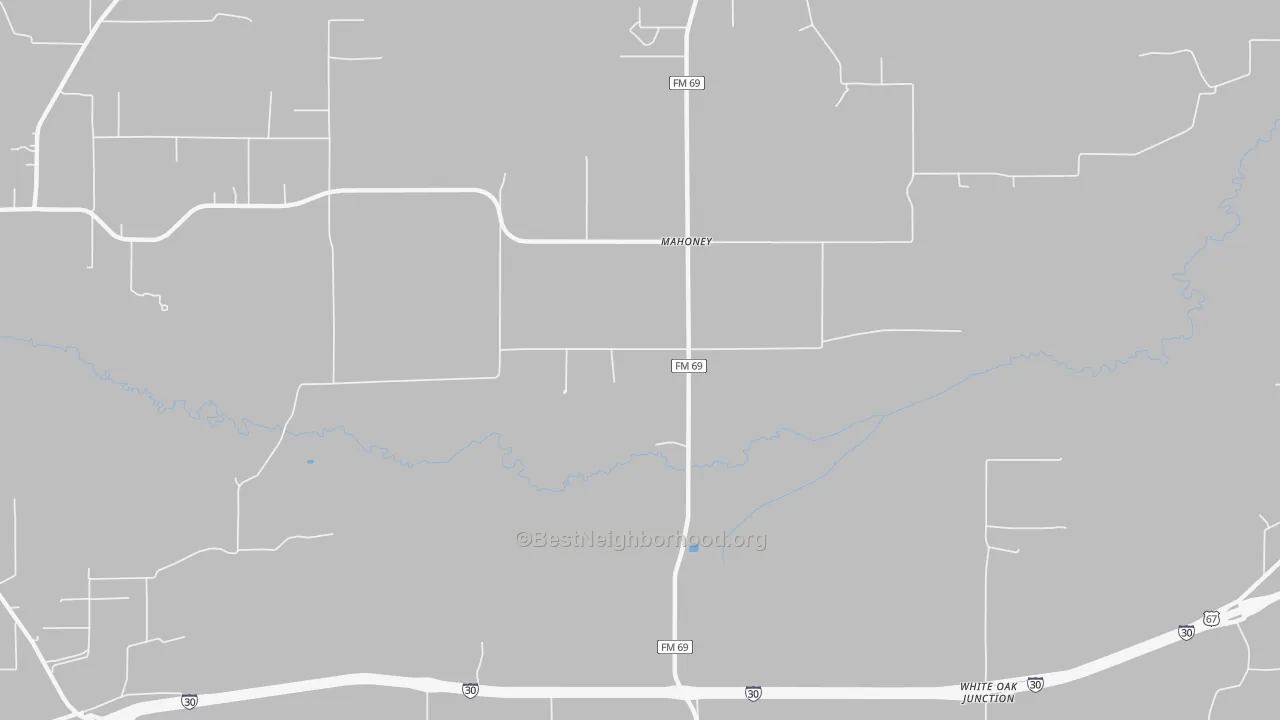 Bike Grade map of Mahoney, TX