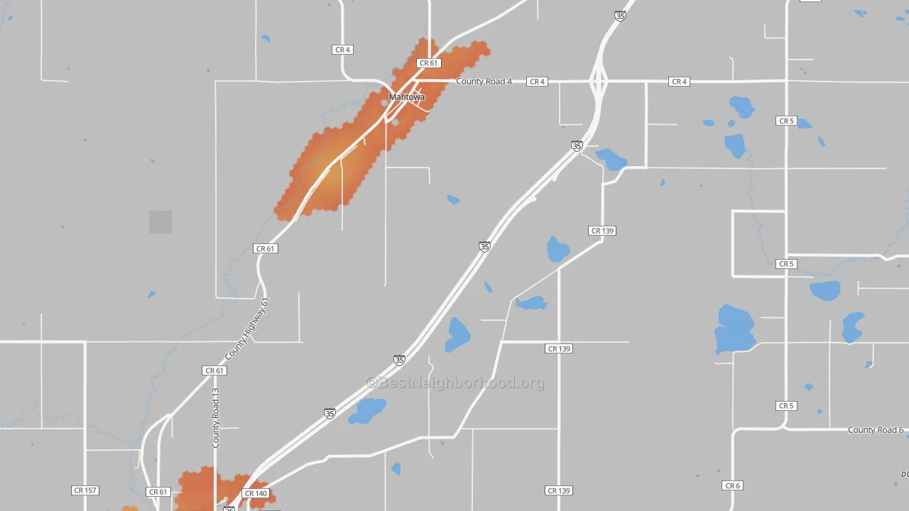 Bike Grade map of Mahtowa, MN