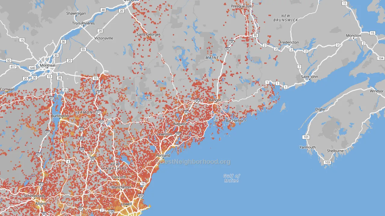 Bike Grade map of Maine