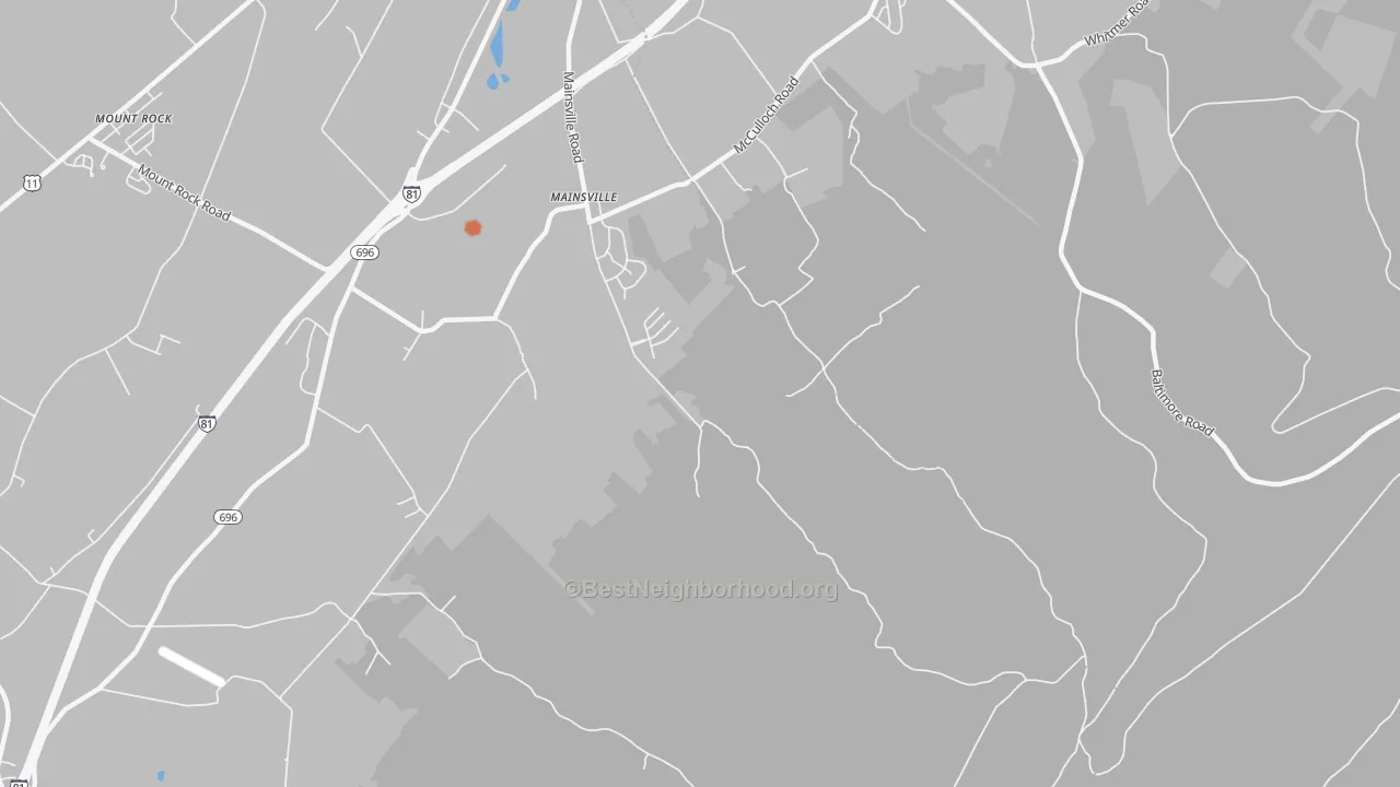Bike Grade map of Mainsville, PA
