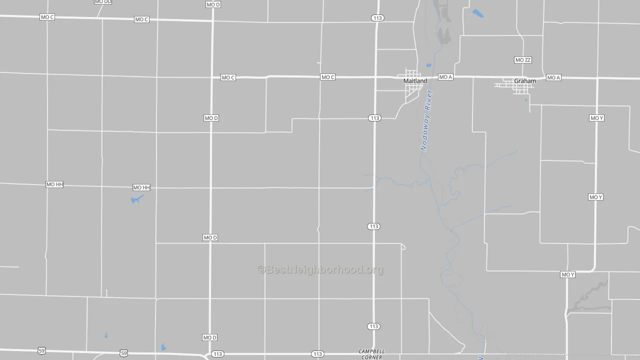 Bike Grade map of Maitland, MO