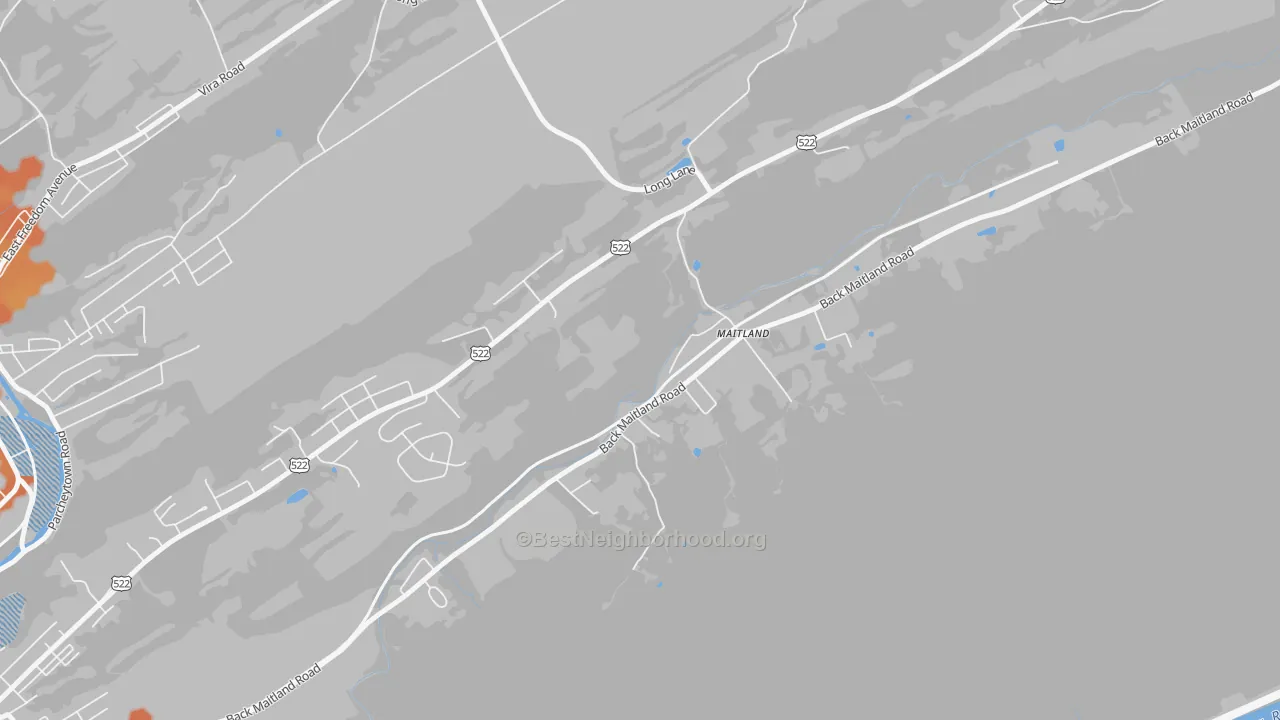 Bike Grade map of Maitland, PA