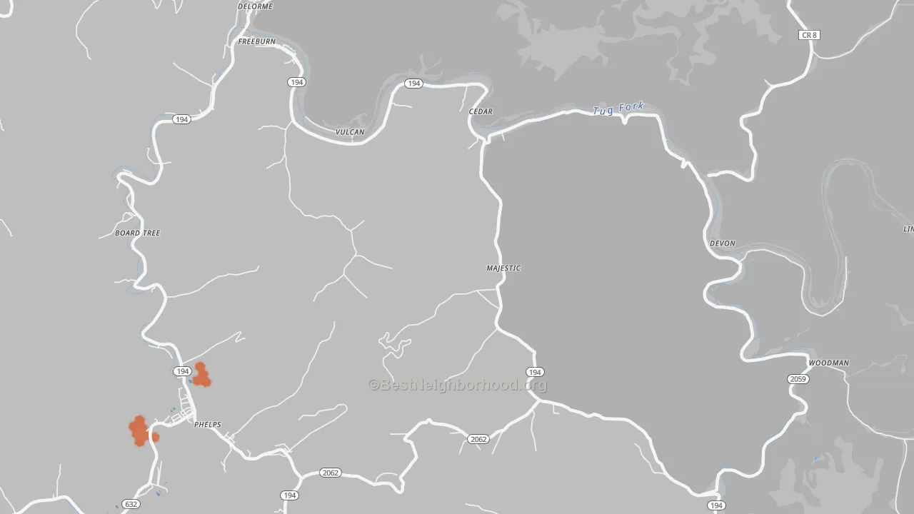 Bike Grade map of Majestic, KY