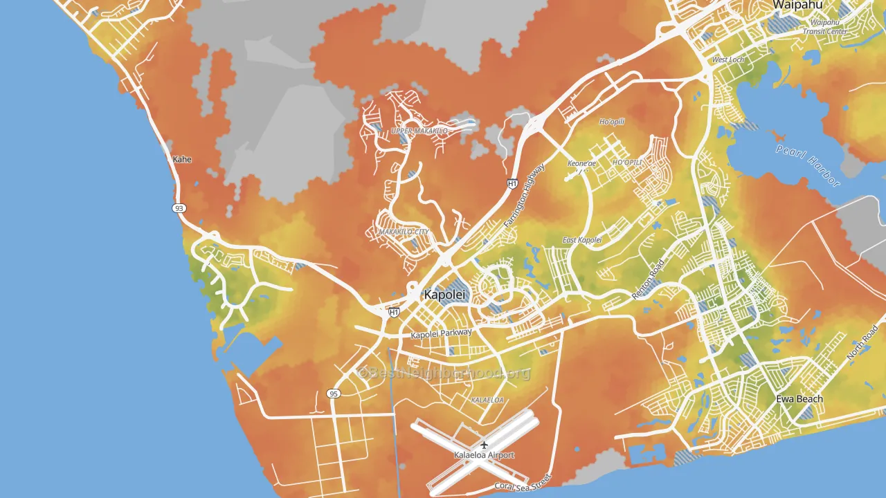 Bike Grade map of Makakilo-Kapolei-Honokai Hale, Kapolei, HI