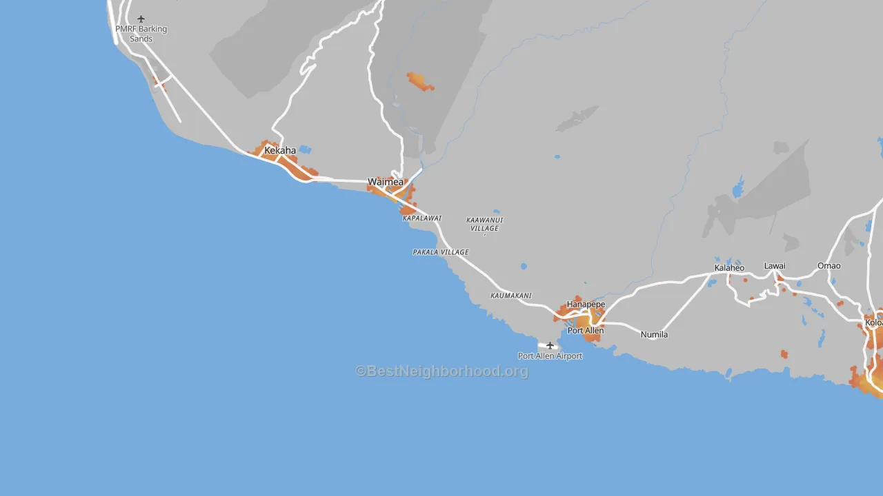 Bike Grade map of Makaweli, HI
