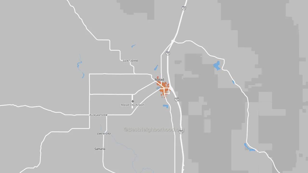 Bike Grade map of Malad City, ID