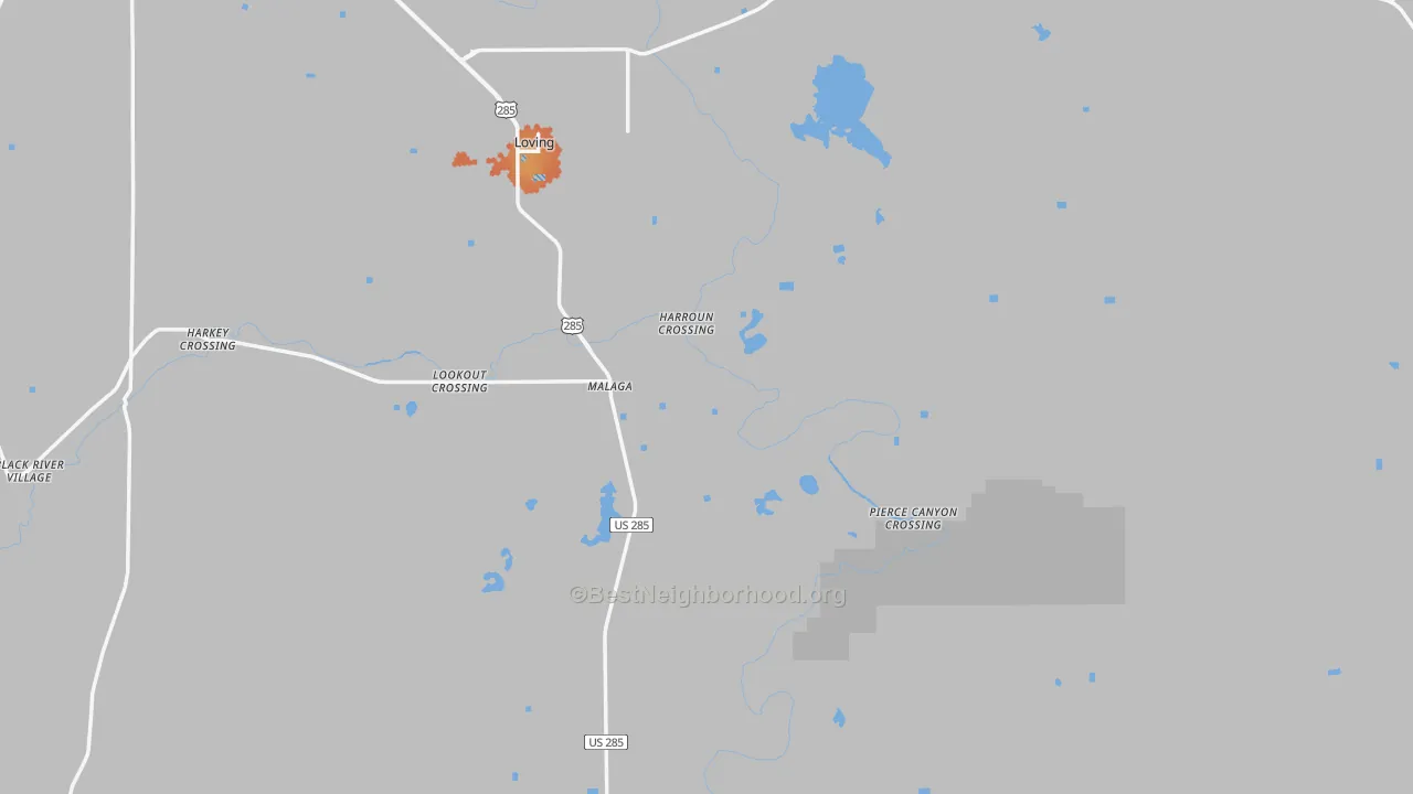 Bike Grade map of Malaga, NM