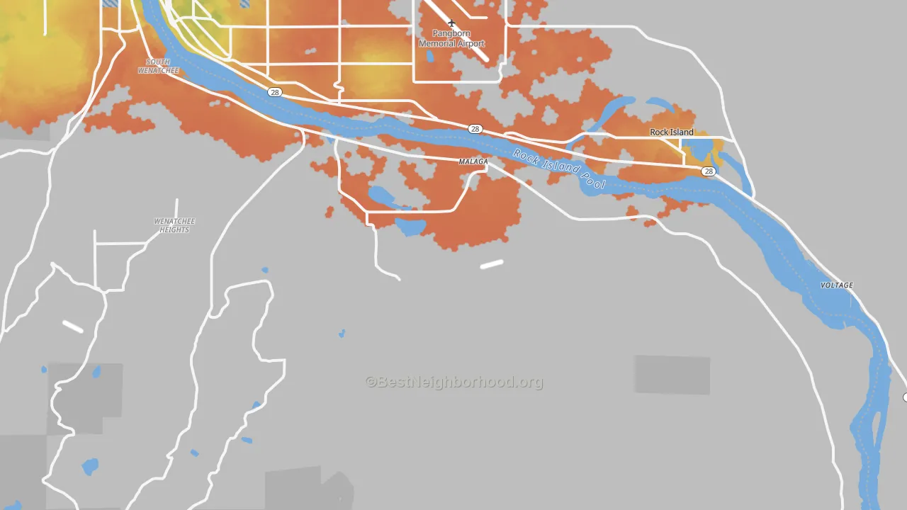 Bike Grade map of Malaga, WA