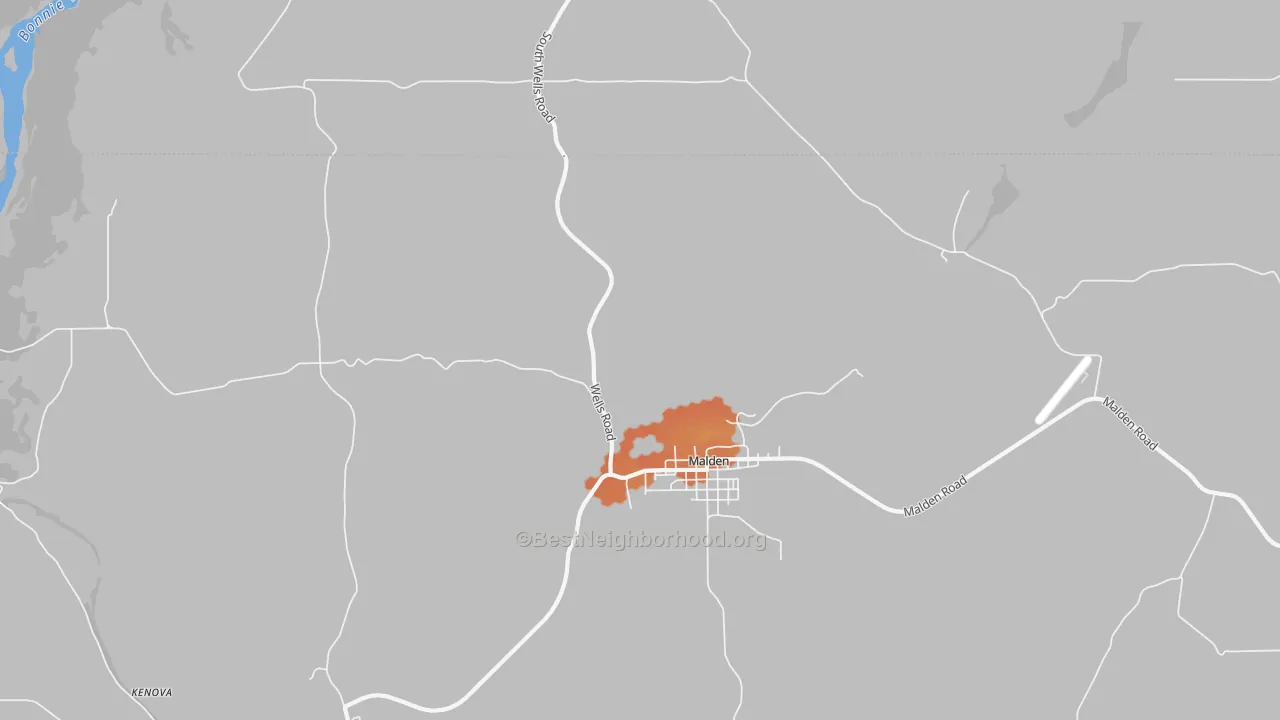 Bike Grade map of Malden, WA
