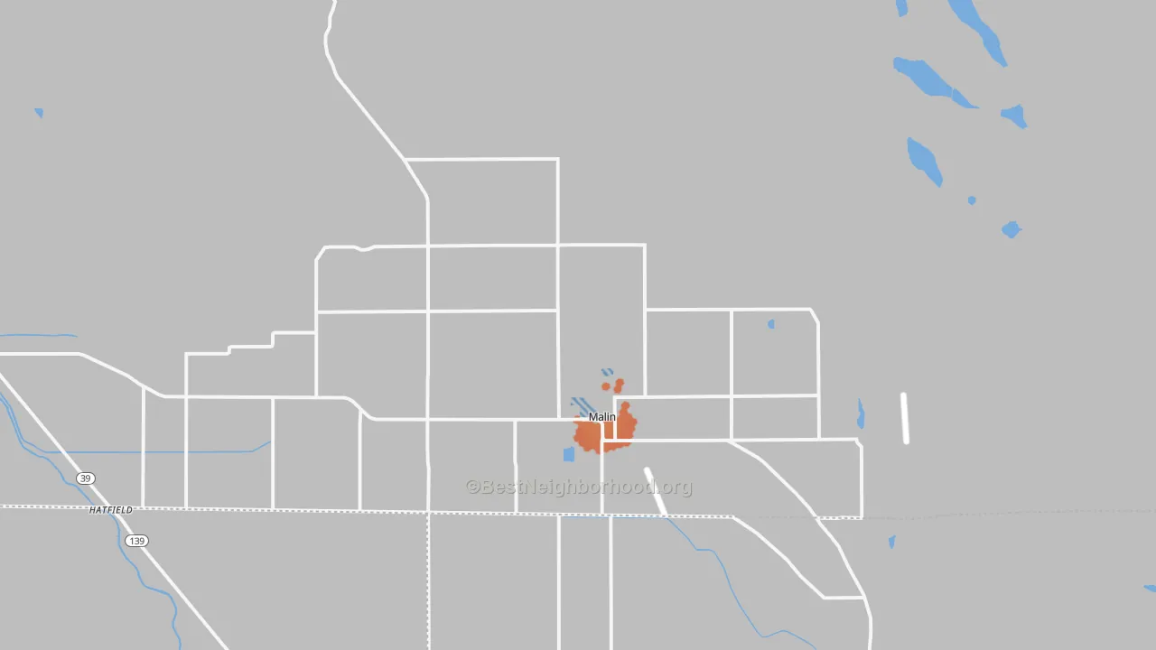 Bike Grade map of Malin, OR