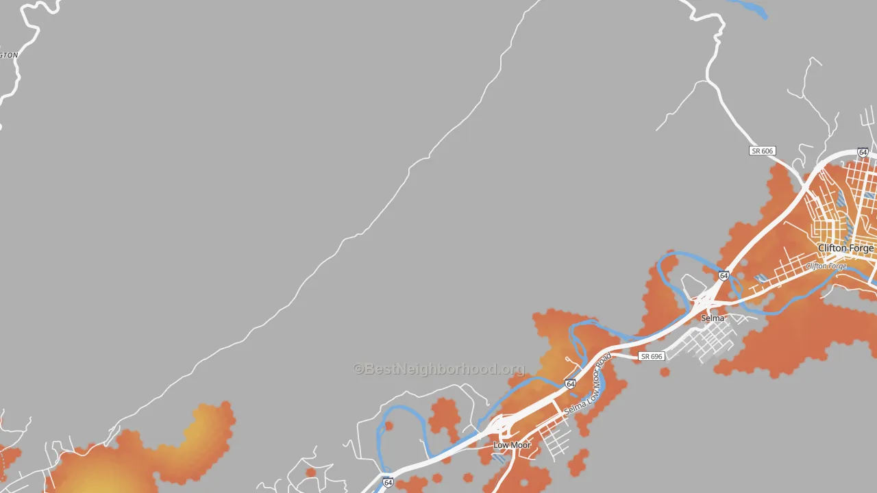 Bike Grade map of Mallow, VA