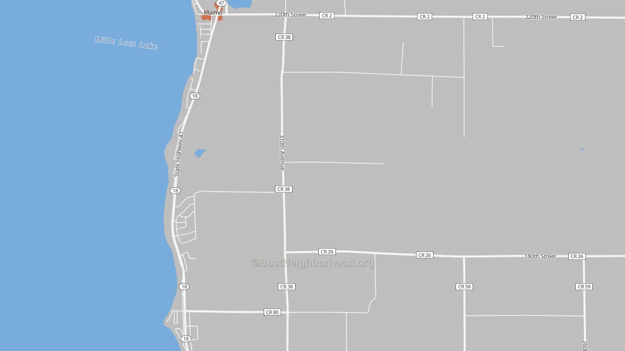 Bike Grade map of Malmo, MN