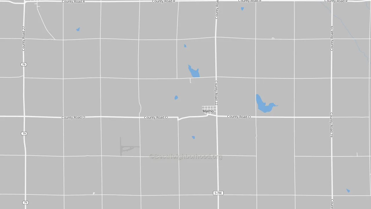 Bike Grade map of Malmo, NE