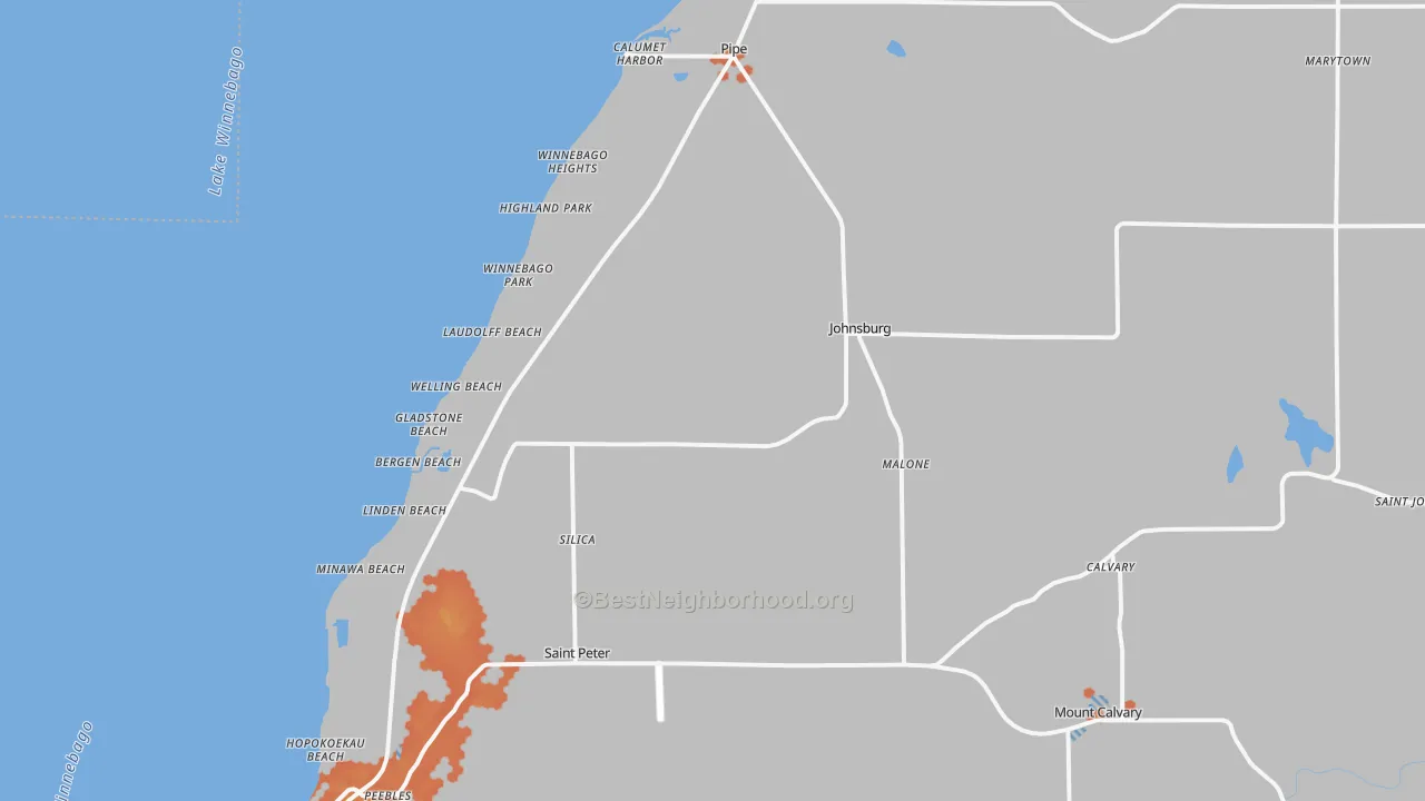 Bike Grade map of Malone, WI