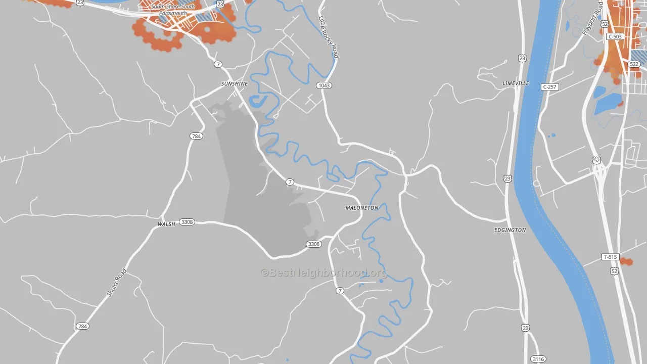 Bike Grade map of Maloneton, KY
