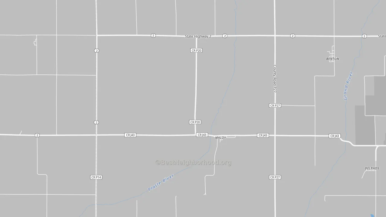 Bike Grade map of Maloy, IA
