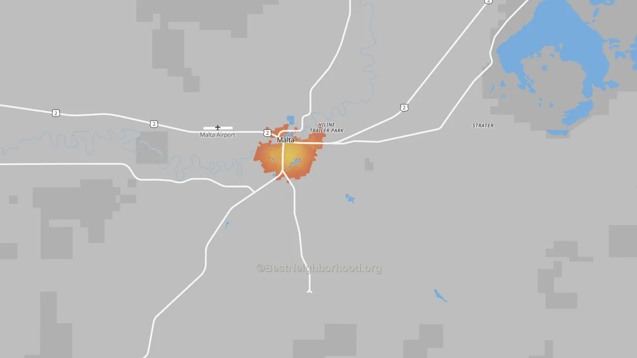 Bike Grade map of Malta, MT