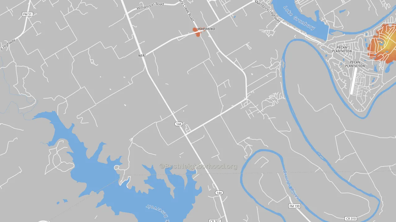 Bike Grade map of Mambrino, TX