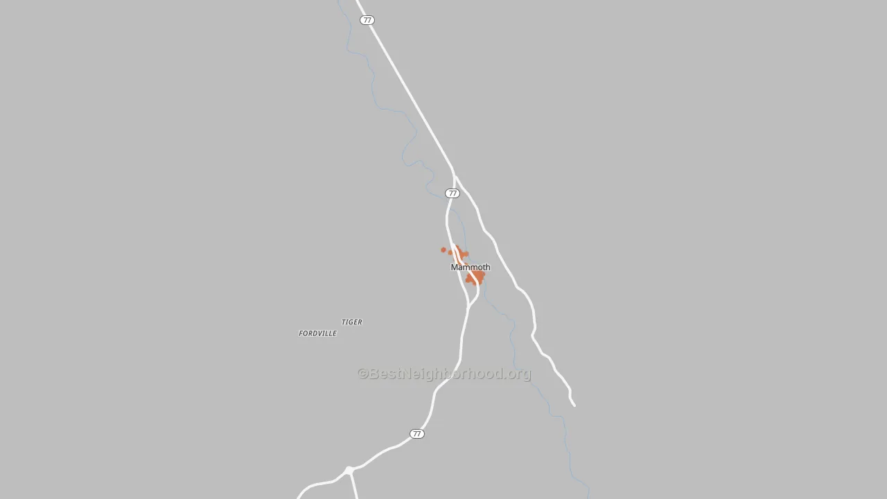 Bike Grade map of Mammoth, AZ