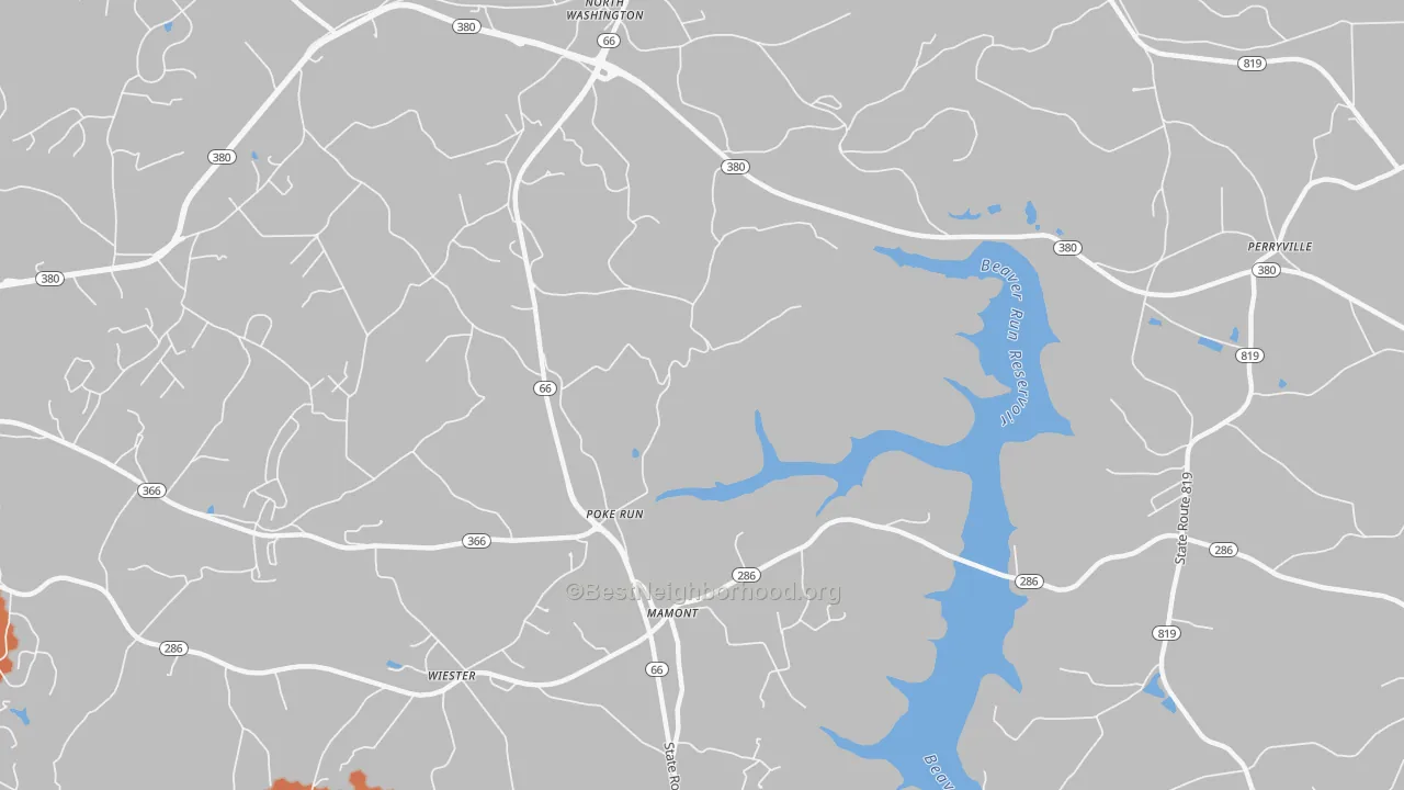 Bike Grade map of Mamont, PA