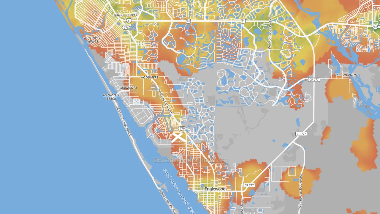 Bike Grade map of Manasota, FL