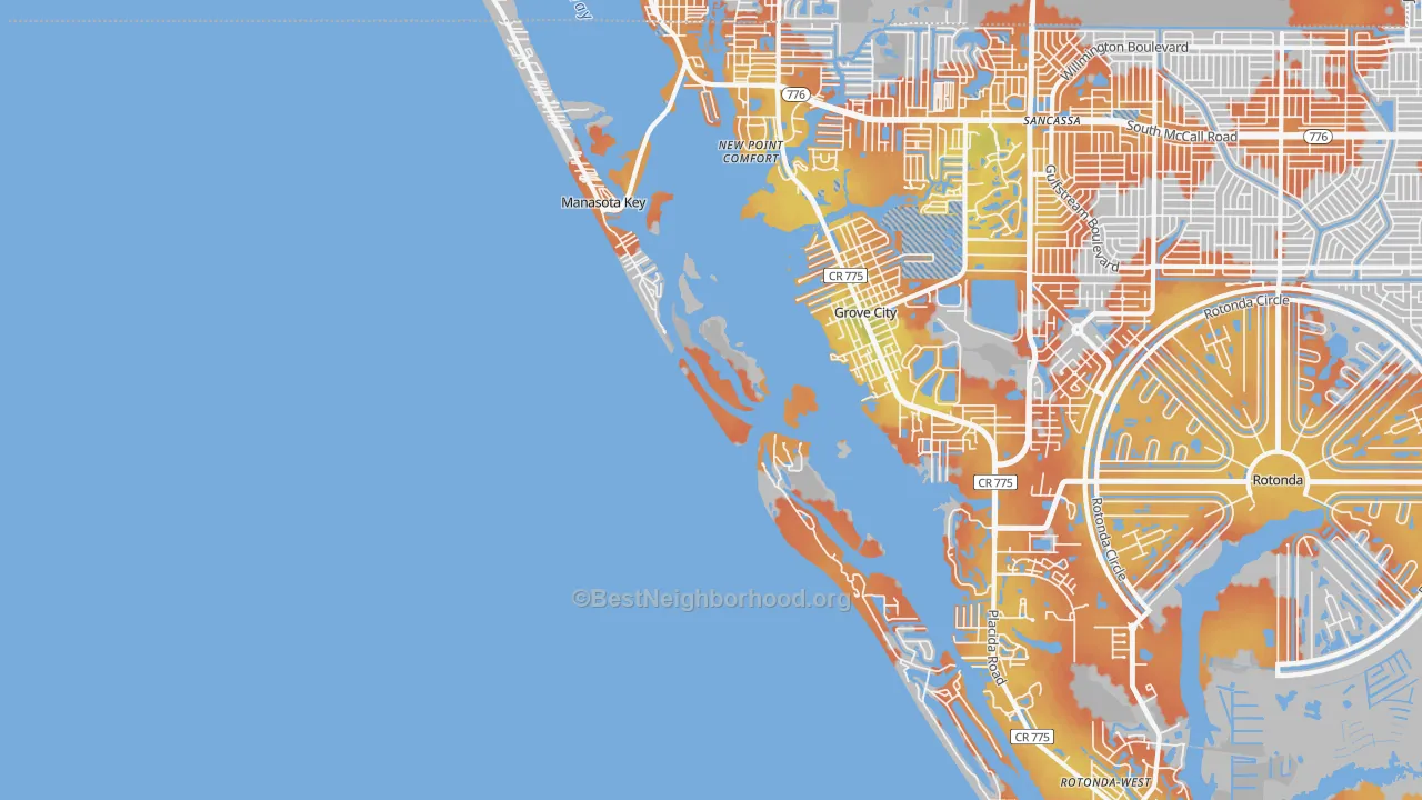 Bike Grade map of Manasota Key, FL