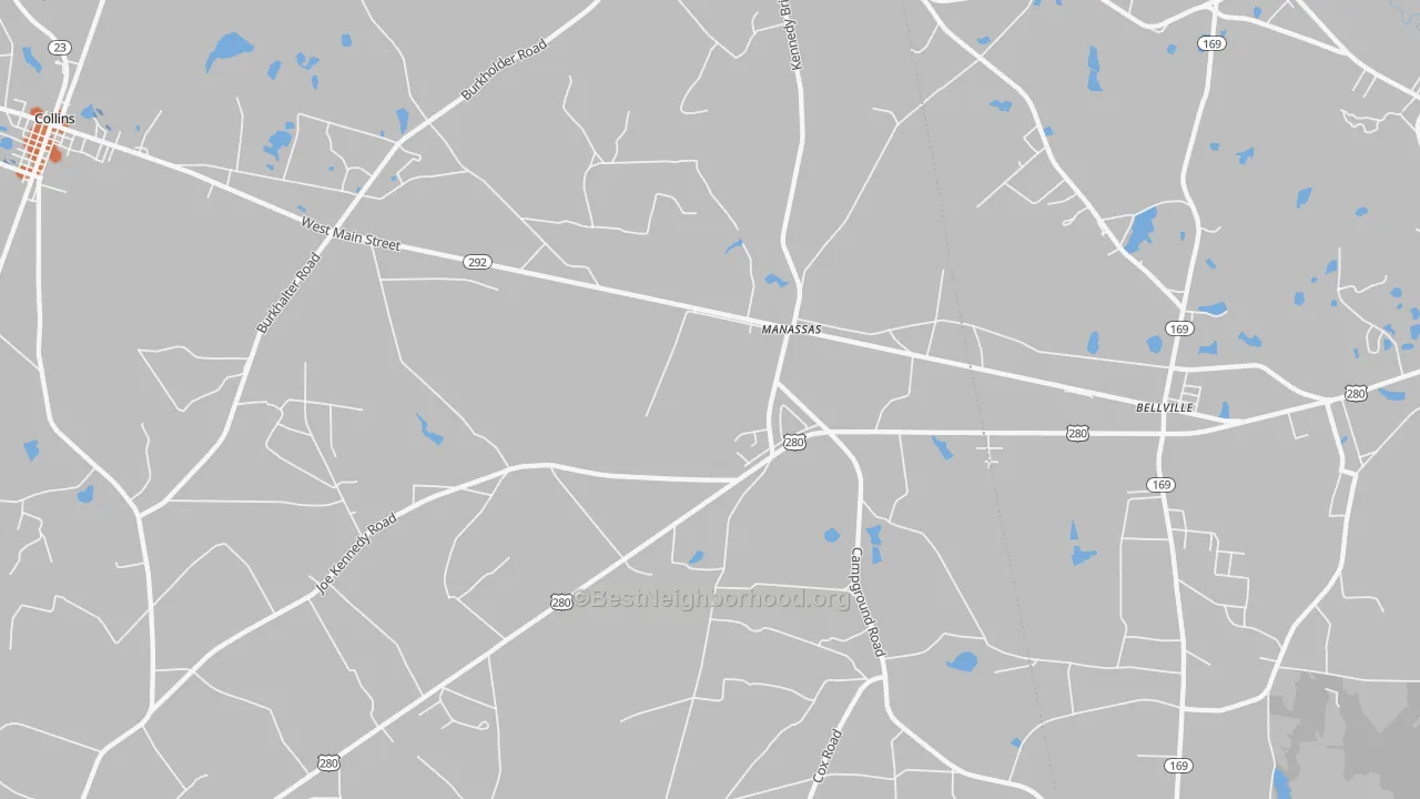 Bike Grade map of Manassas, GA