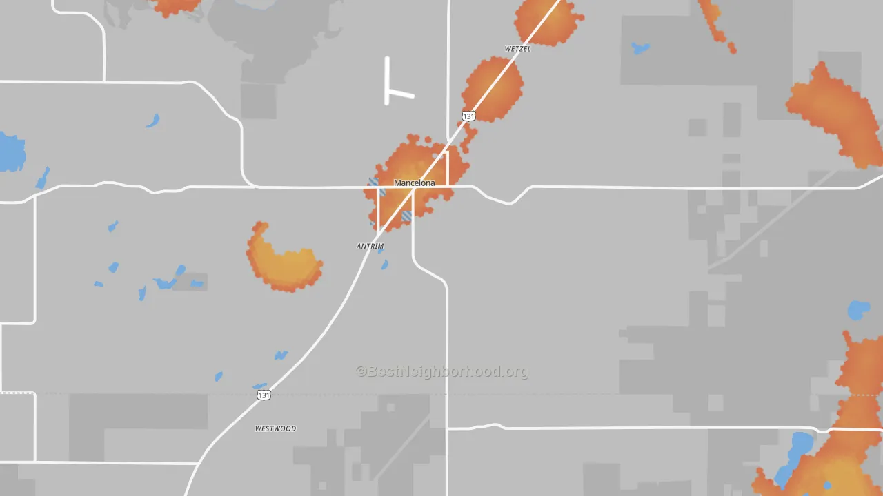 Bike Grade map of Mancelona, MI