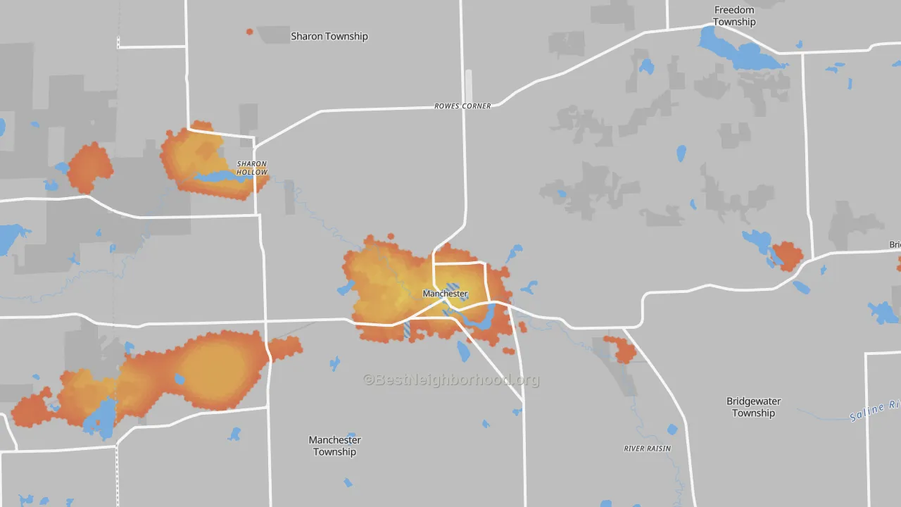 Bike Grade map of Manchester, MI
