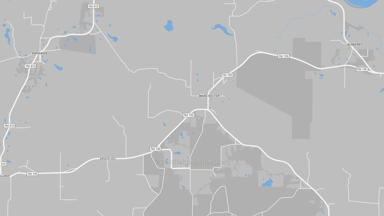 Bike Grade map of Manchester, TX