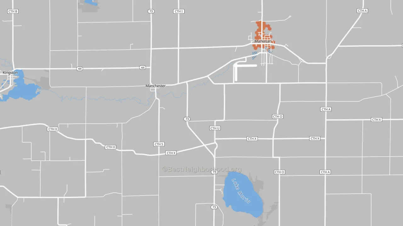 Bike Grade map of Manchester, WI