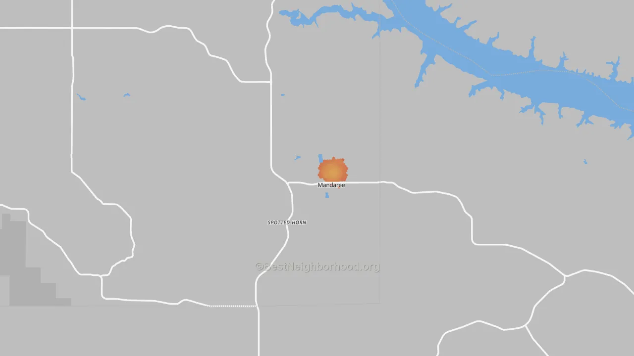 Bike Grade map of Mandaree, ND