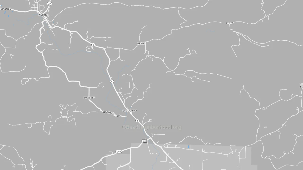 Bike Grade map of Manfred, AR