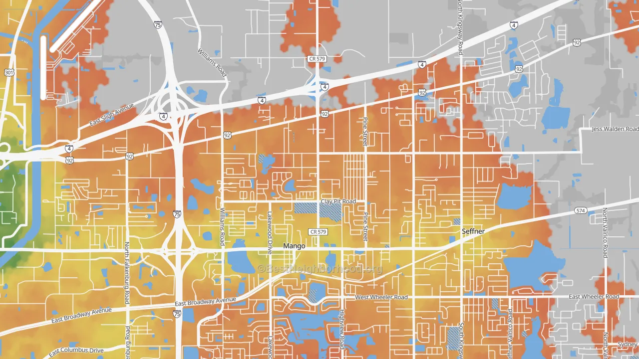 Bike Grade map of Mango, FL