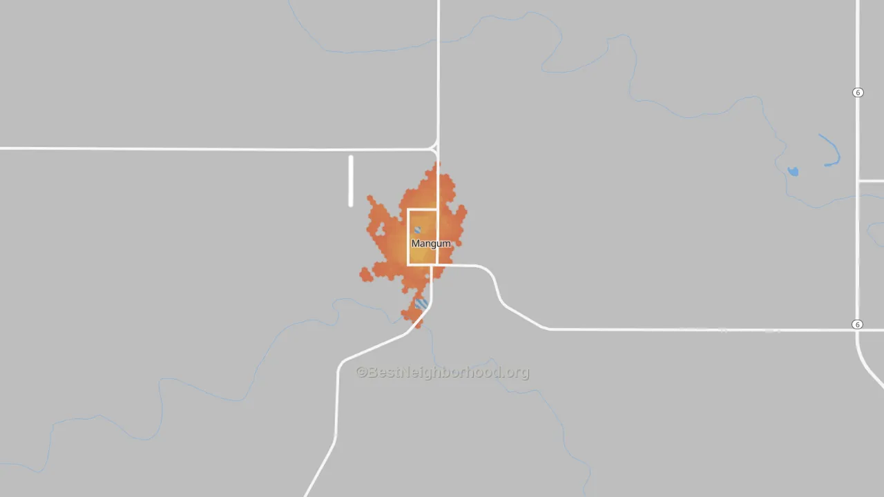 Bike Grade map of Mangum, OK