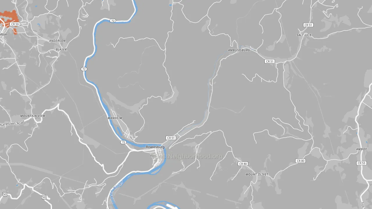 Bike Grade map of Manheim, WV