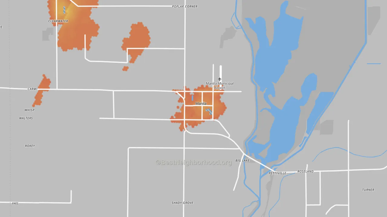 Bike Grade map of Manila, AR